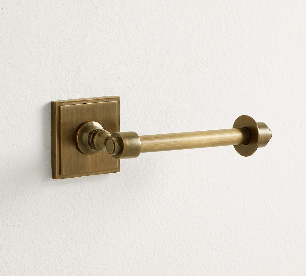 Pearson Toilet Paper Holder, Tumbled Brass - Image 0