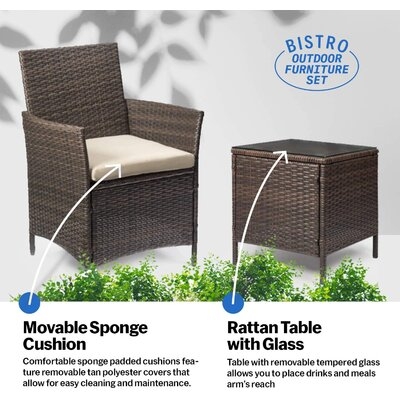 Miro 3 Piece Rattan Seating Group with Cushions - Image 0