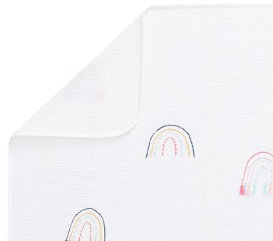 Muslin Rainbow Tassel Baby Blanket, Stroller Blanket, Multi - Image 2