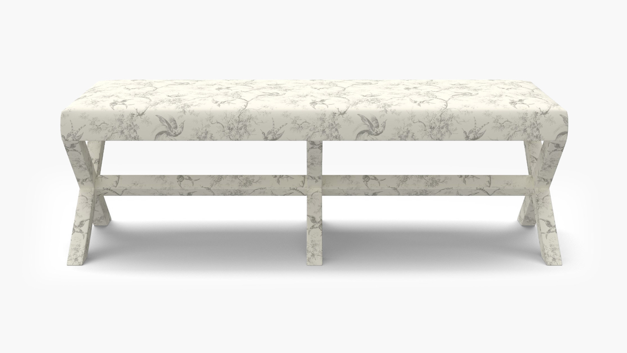Double X Bench, Cream Swallows - Image 0