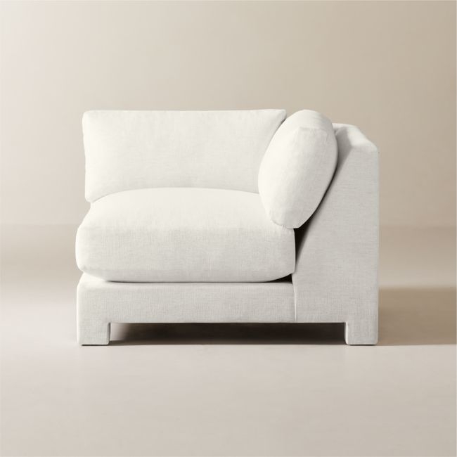 Marguerite White Performance Fabric Corner Chair - Image 0