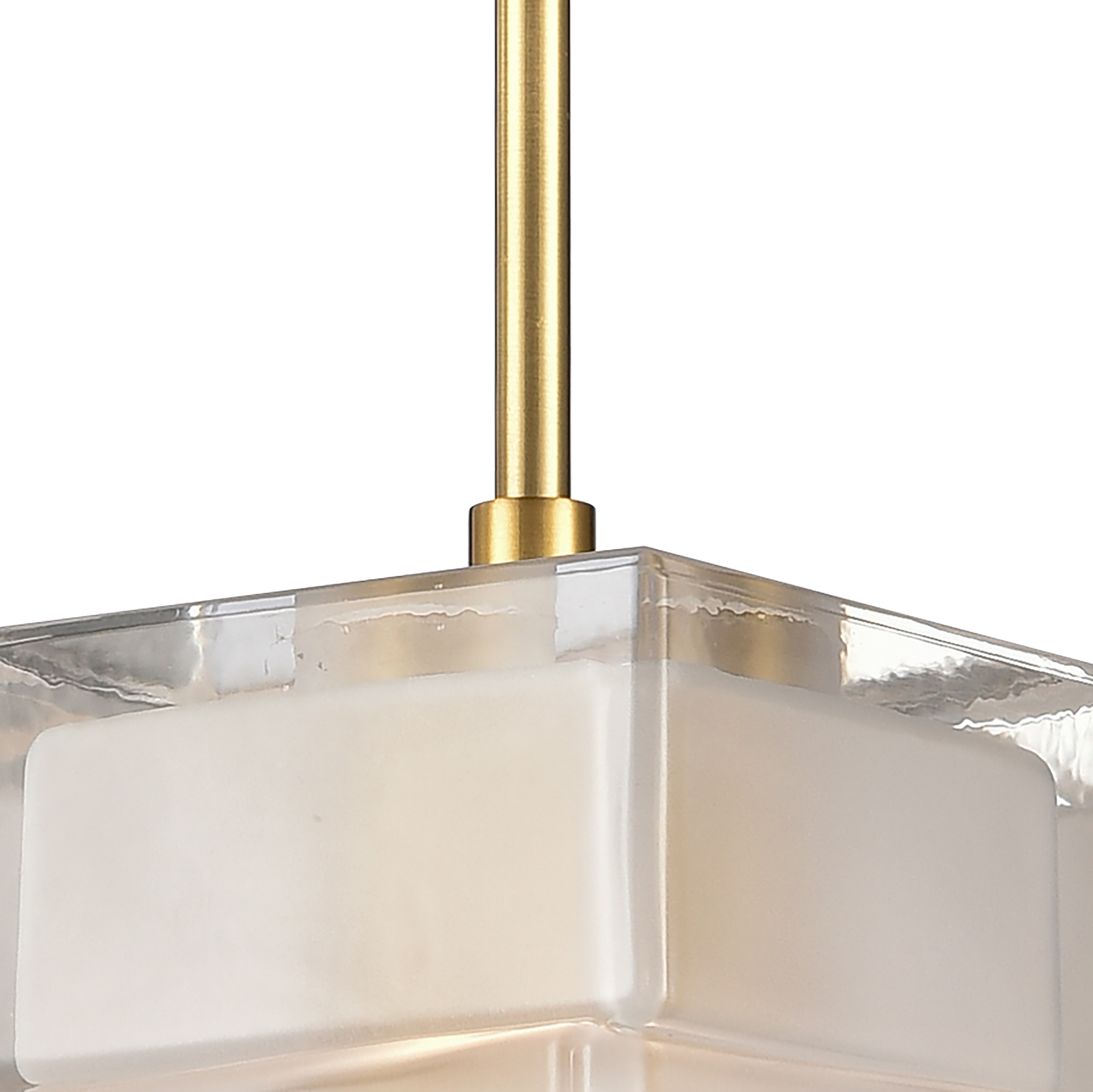 Ice Blocks 6'' Wide 1-Light Mini Pendant - Satin Brass - Image 2