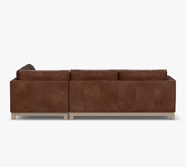 Jake Leather Right Sofa Return Bumper Sectional with Wood Legs, Down Blend Wrapped Cushions, Statesville Toffee - Image 4