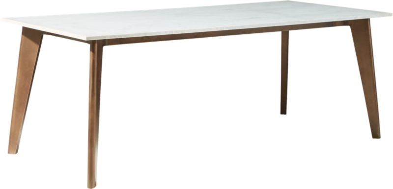 Harper Brass Dining Table with Marble Top - Image 2