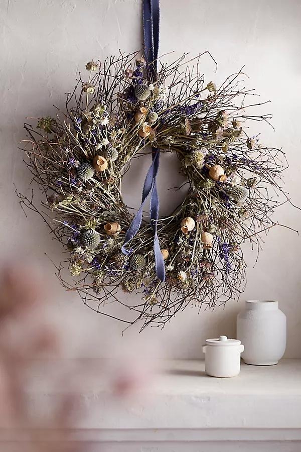 Preserved Blue Poppy Wreath - Image 0