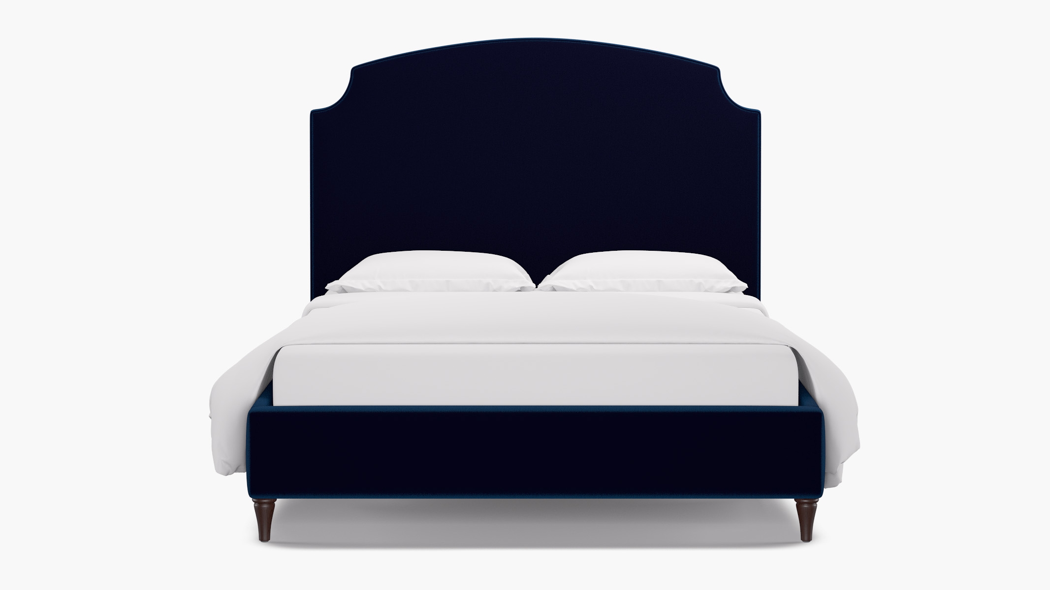 Cove Bed, Cobalt Performance Plush Velvet, Espresso Traditional Turned Leg, Full - Image 0