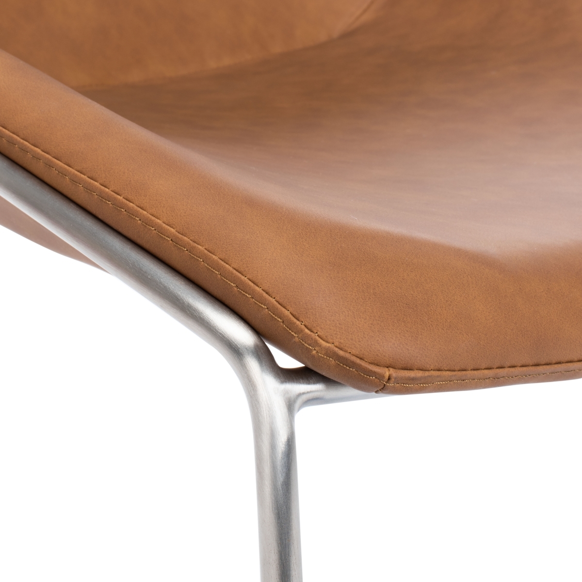 Alexis Midcentury Dining Chair - Cognac / Silver - Safavieh - Image 3