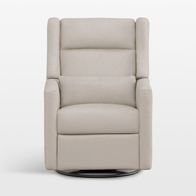 Babyletto Kiwi Plus Beach Tan Nursery Electronic Swivel Glider Power Recliner with Adjustable Headrest - Image 3