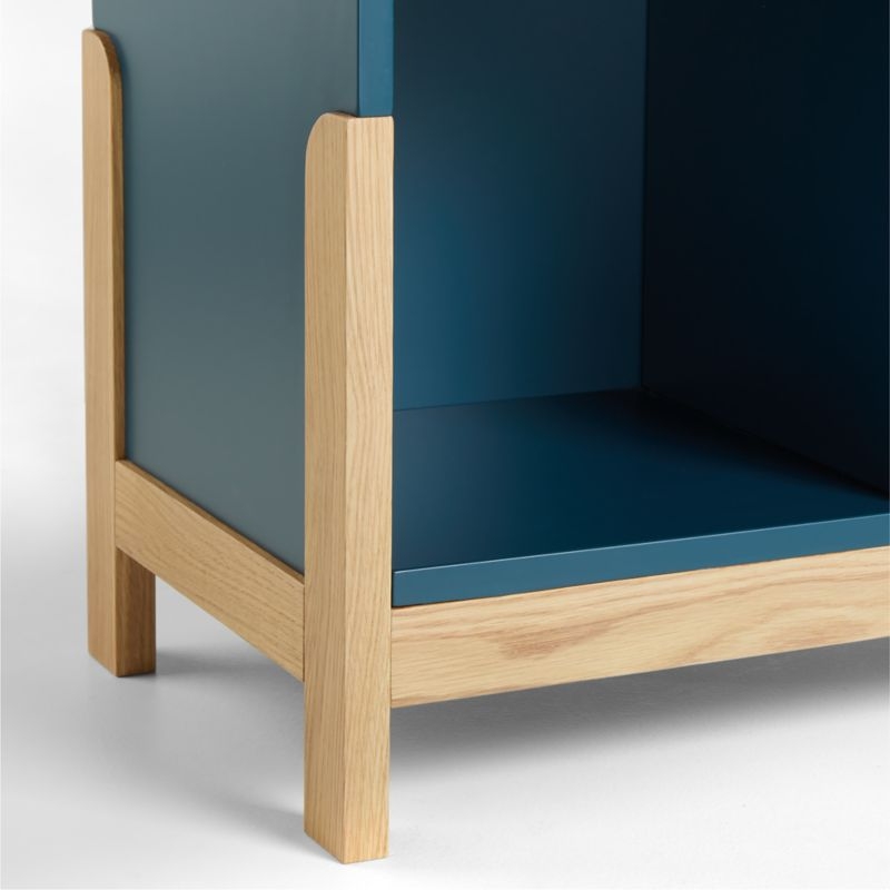 Rue Midnight Blue Wood 3-Cube Low Bookcase - Image 3