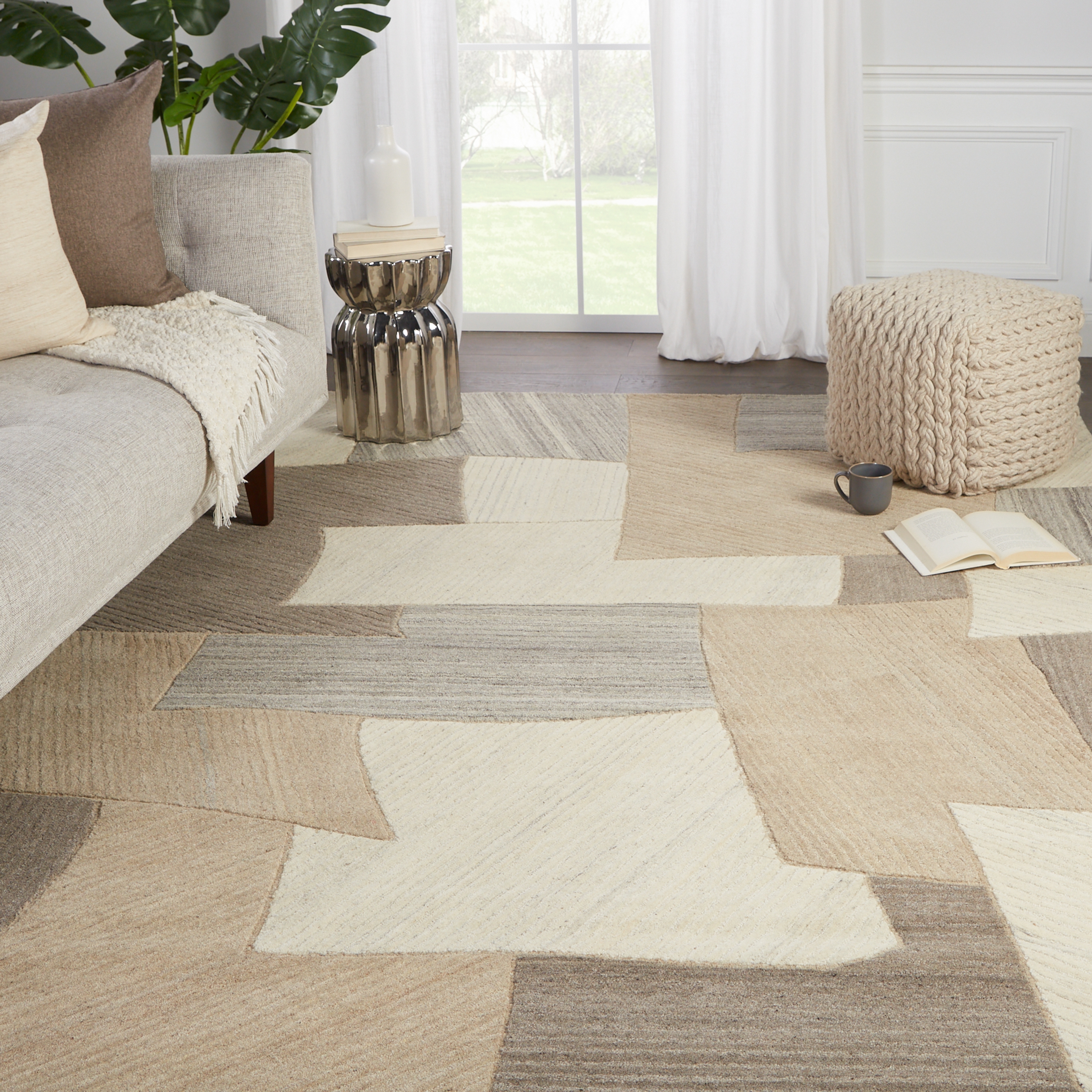 Verde Home by Istanbul Handmade Geometric Light Brown/ Tan Area Rug (10'X14') - Image 4