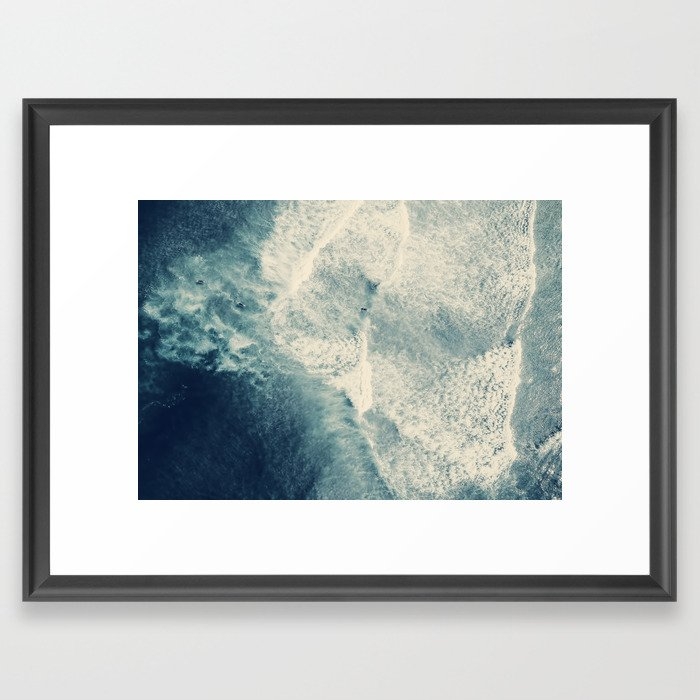 Ice Blue Surf - Aerial Ocean Sea Photography Framed Art Print by Ingrid Beddoes Photography - Scoop Black - Medium(Gallery) 18" x 24"-20x26 - Image 0
