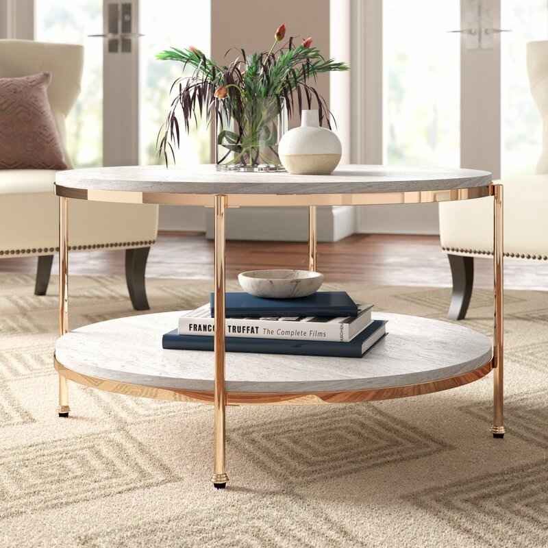 Stamper Coffee Table with Storage, Champagne - Image 2