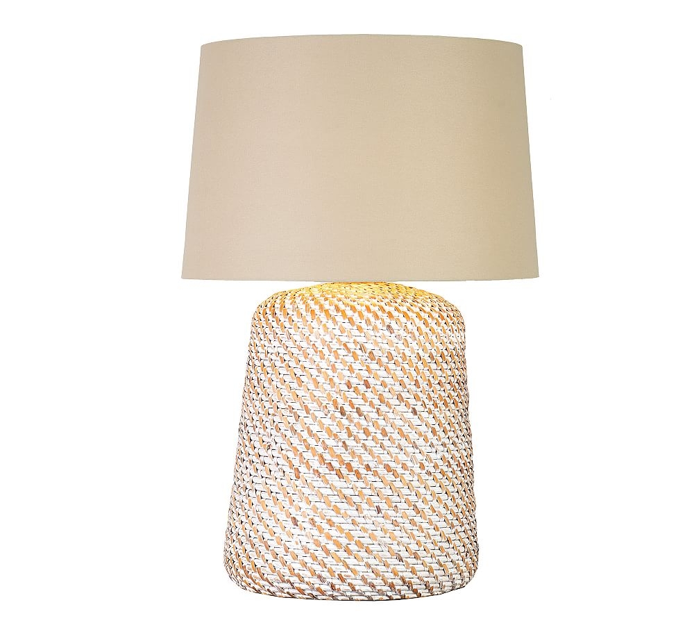 Burnaby Rattan Table Lamp, White Wash - Image 0