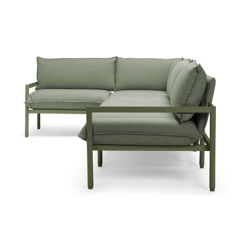 Neighbor ™ Aluminum 5-Piece Outdoor Sectional Sofa with Olive Sunbrella ® Cushions - Image 6
