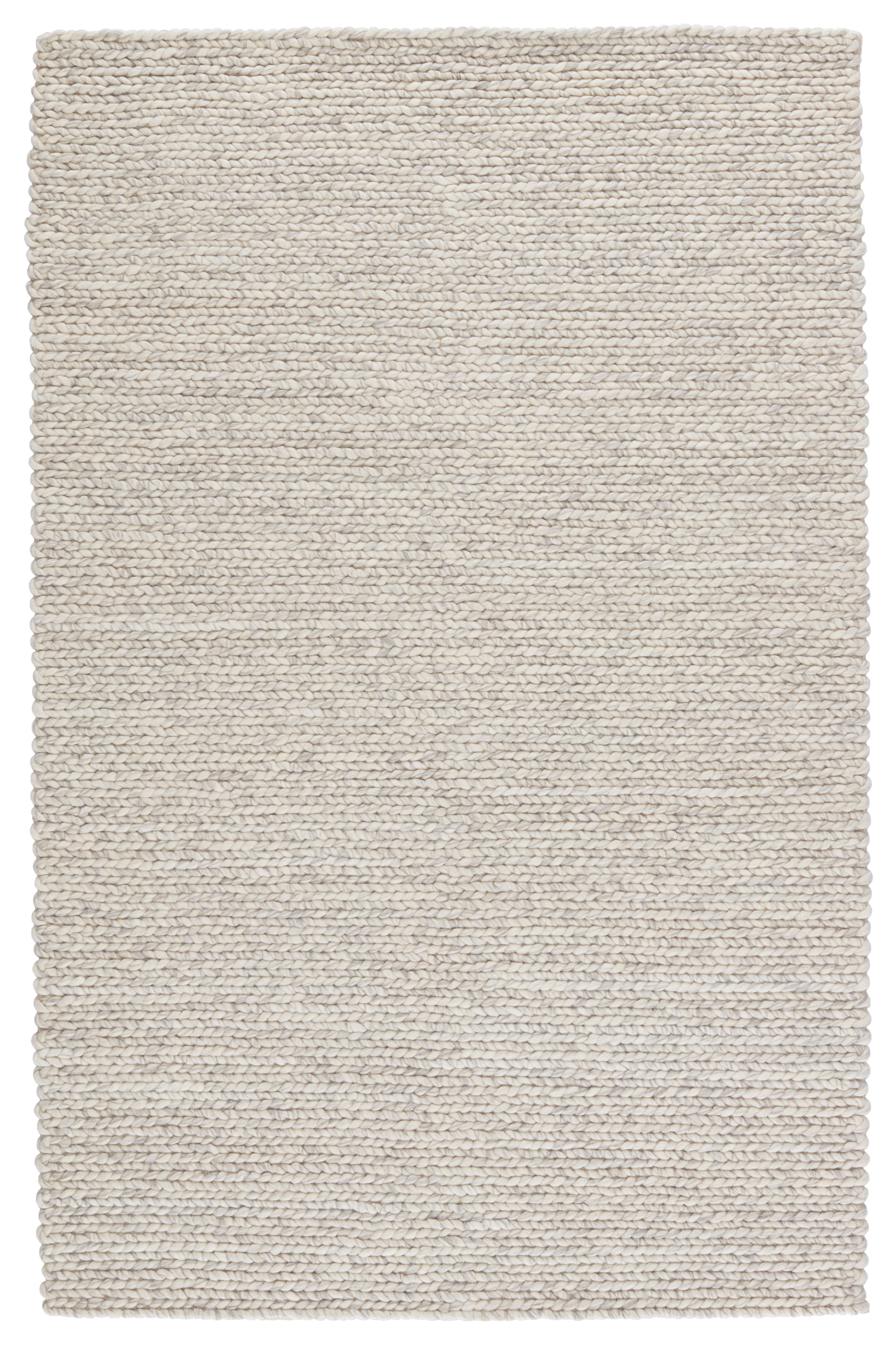 Braiden Handmade Solid Cream/ Light Gray Area Rug (5'X8') - Image 0