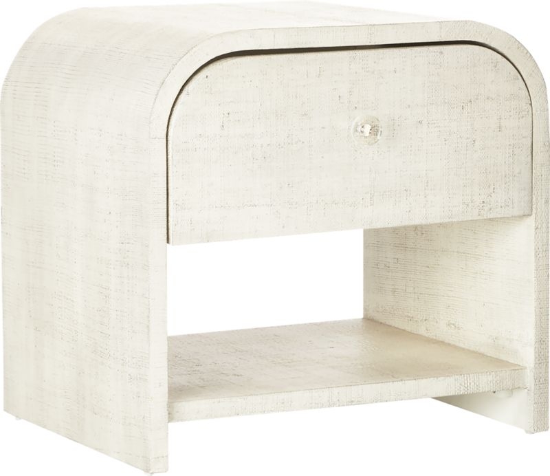 Archer Lacquered Linen Nightstand - Image 3