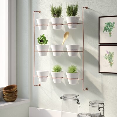 Wolter 9-Piece Wash Clay Wall Planter - Image 0