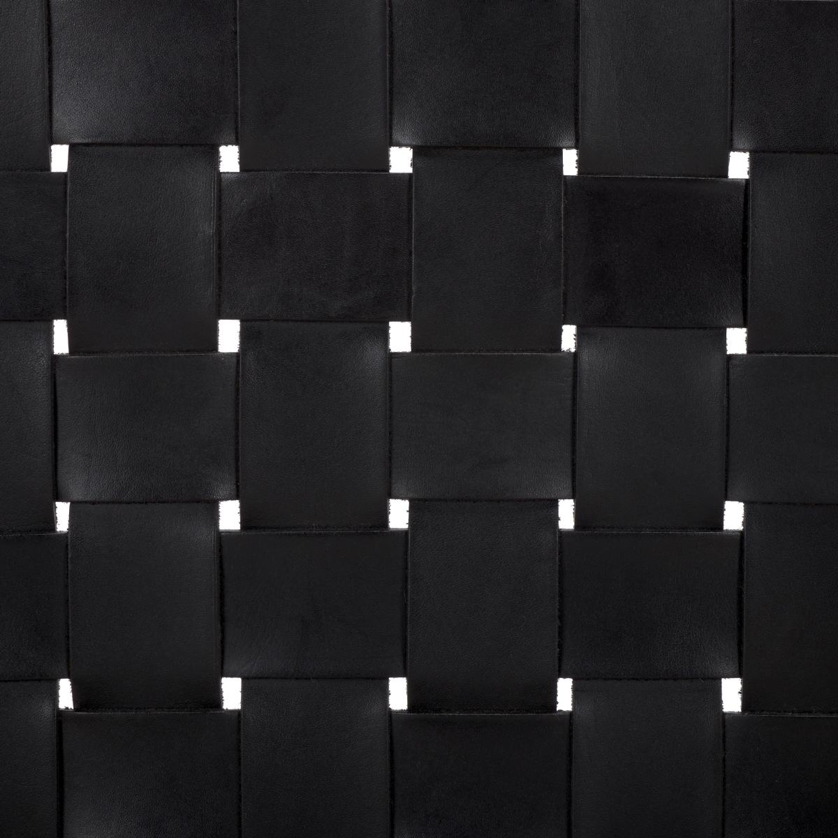 Cire Leather Dining Chair - Black / Natural - Safavieh - Image 4