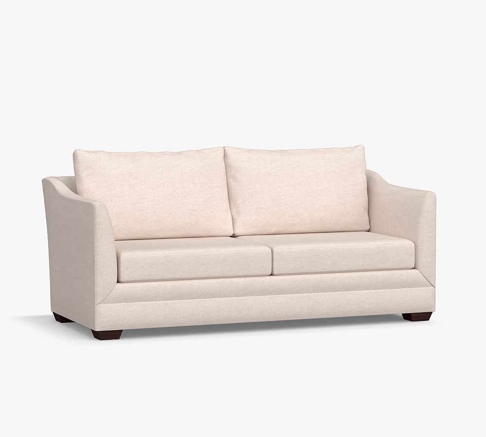 Celeste Upholstered Sleeper Sofa, Memory Foam Cushions, Twill White - Image 0