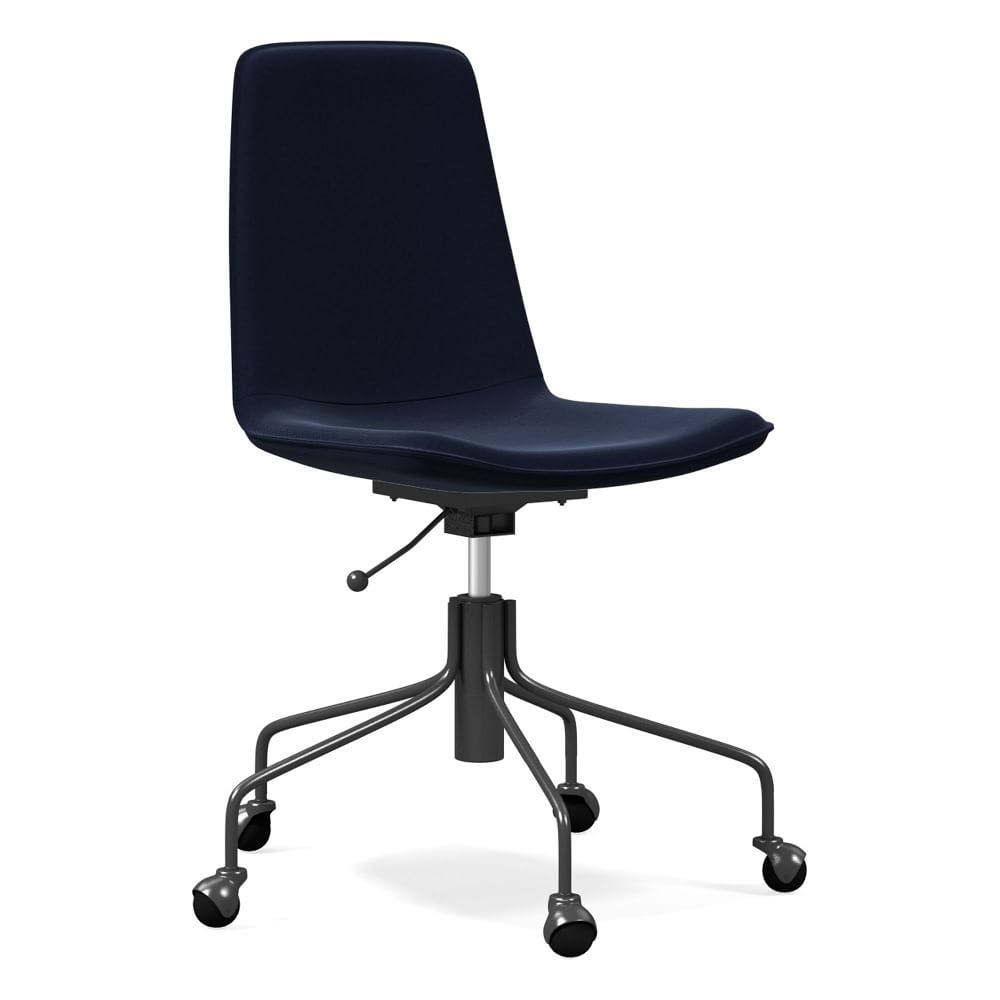 Slope Office Chair, Distressed Velvet, Ink Blue - Image 0
