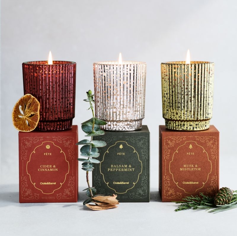 Fete Red Orange Cinnamon Holiday 3-Wick Scented Candle - Image 1