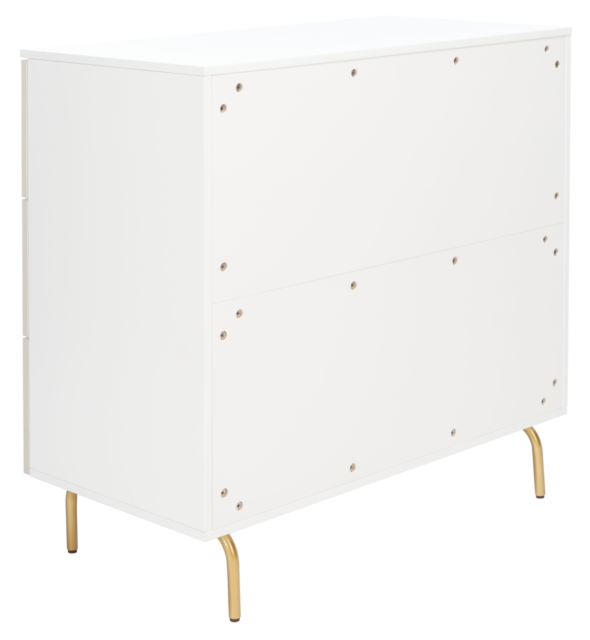 Genevieve 3 Drawer Dresser - White / White Washed - Safavieh - Image 5