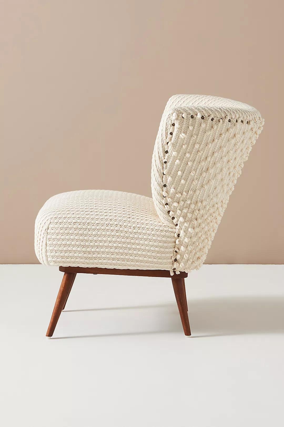 Chunky Woven Petite Accent Chair, Neutral - Image 2