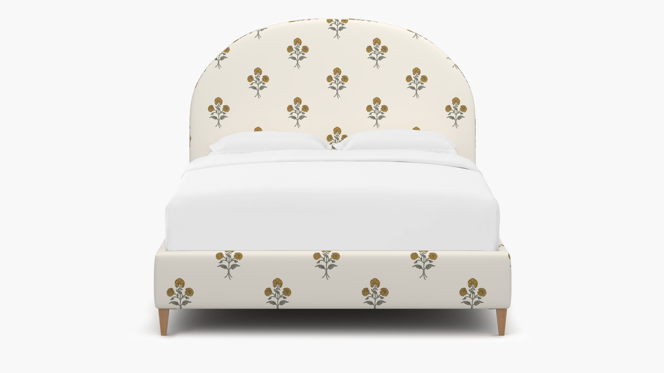 Demilune Bed, Marigold Delphine, Natural Square Tapered Leg, Twin - Image 0