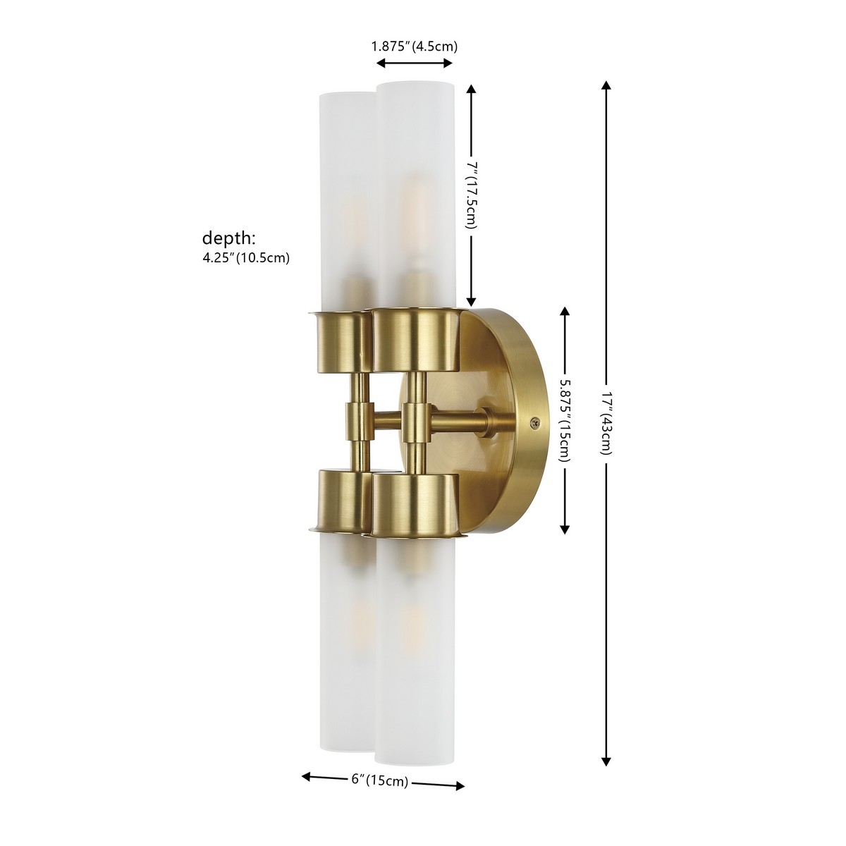 Joli 4Lt 4.25" Wall Sconce - Brass - Safavieh - Image 5