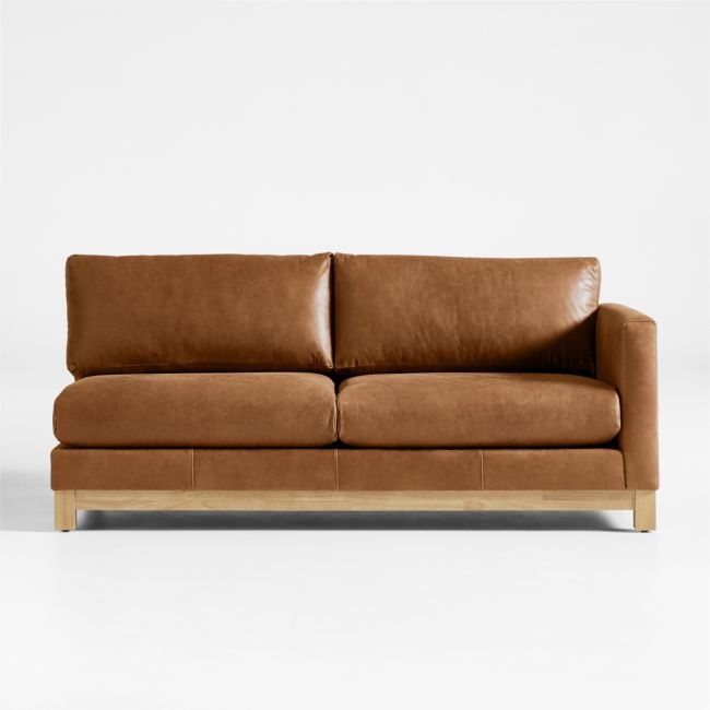 Pacific Wood Leather Right-Arm Sofa - Image 0