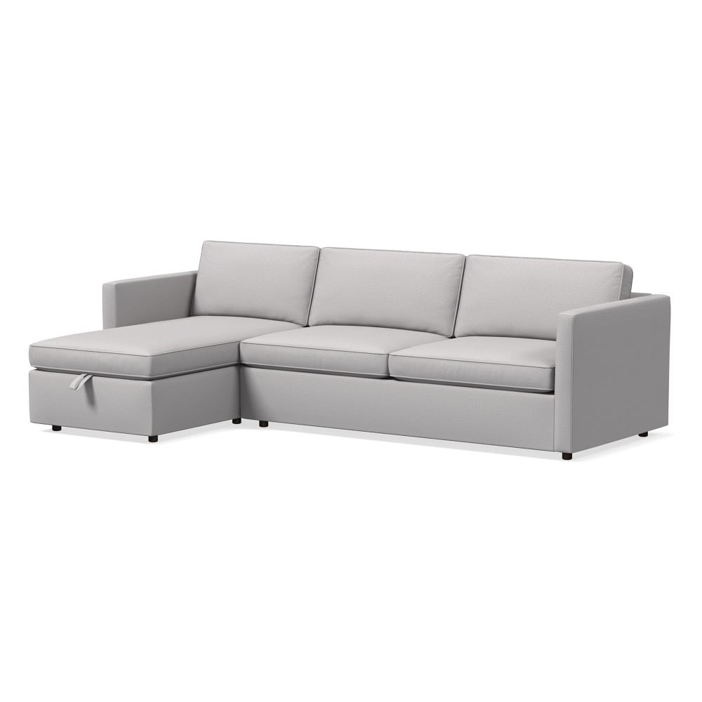 Harris 109" Left Multi-Seat Sleeper Sectional w/ Storage Chaise, Performance Chenille Tweed, Frost Gray - Image 0