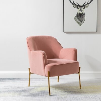 Dallin 28" Wide Velvet Armchair, Pink - Image 1