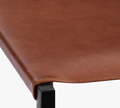 Hardy Backless Leather Counter Stool, Bronze/Morrison Gray Leather - Image 1