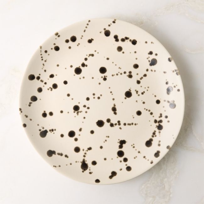 Harper Black and White Splatter Dinner Plate - Image 0