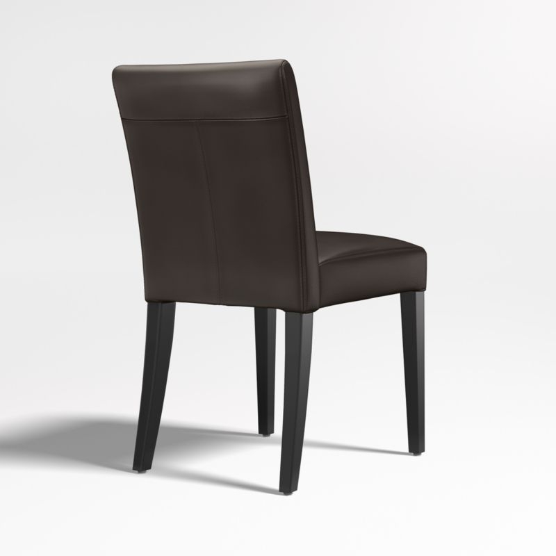 Lowe Chocolate Leather Dining Chair with Ebony Wood Legs - Image 5
