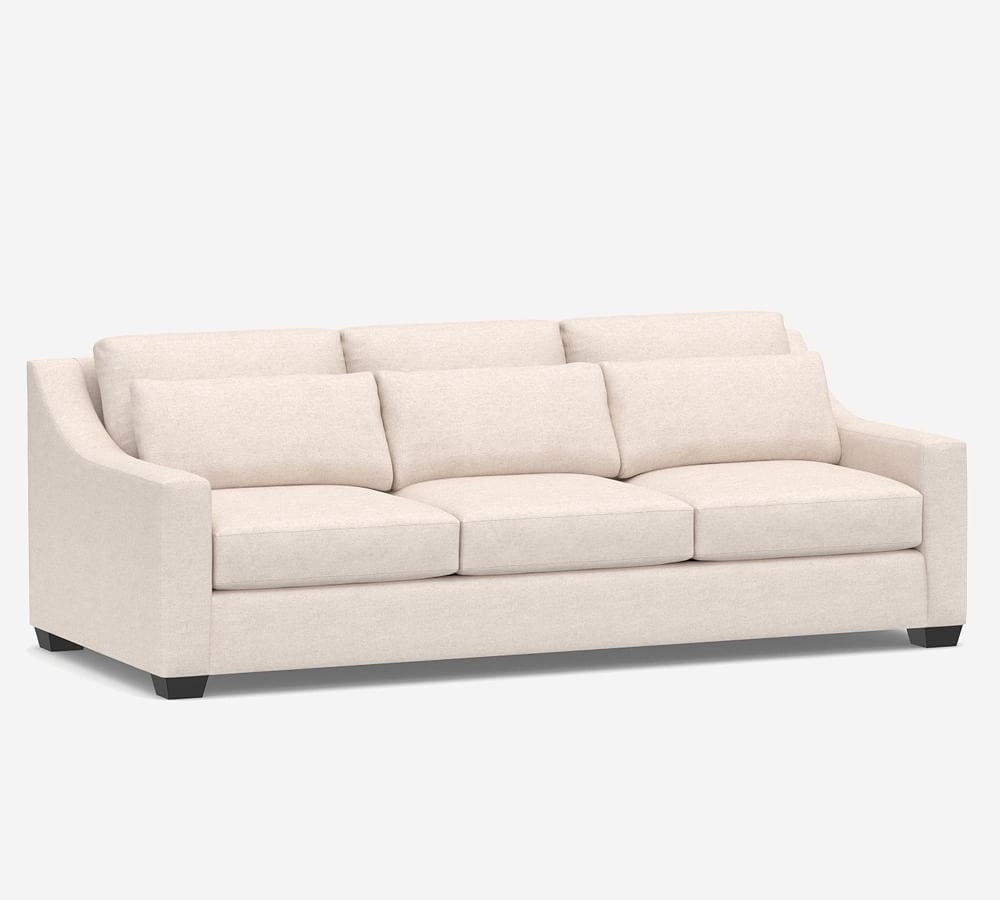 York Slope Arm Upholstered Deep Seat Grand Sofa, Down Blend Wrapped Cushions, Park Weave Ivory - Image 0
