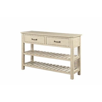 2 Drawer Console Table With Wooden Drawers And Shelf,For Home / Restaurant (Antique White) - Image 0
