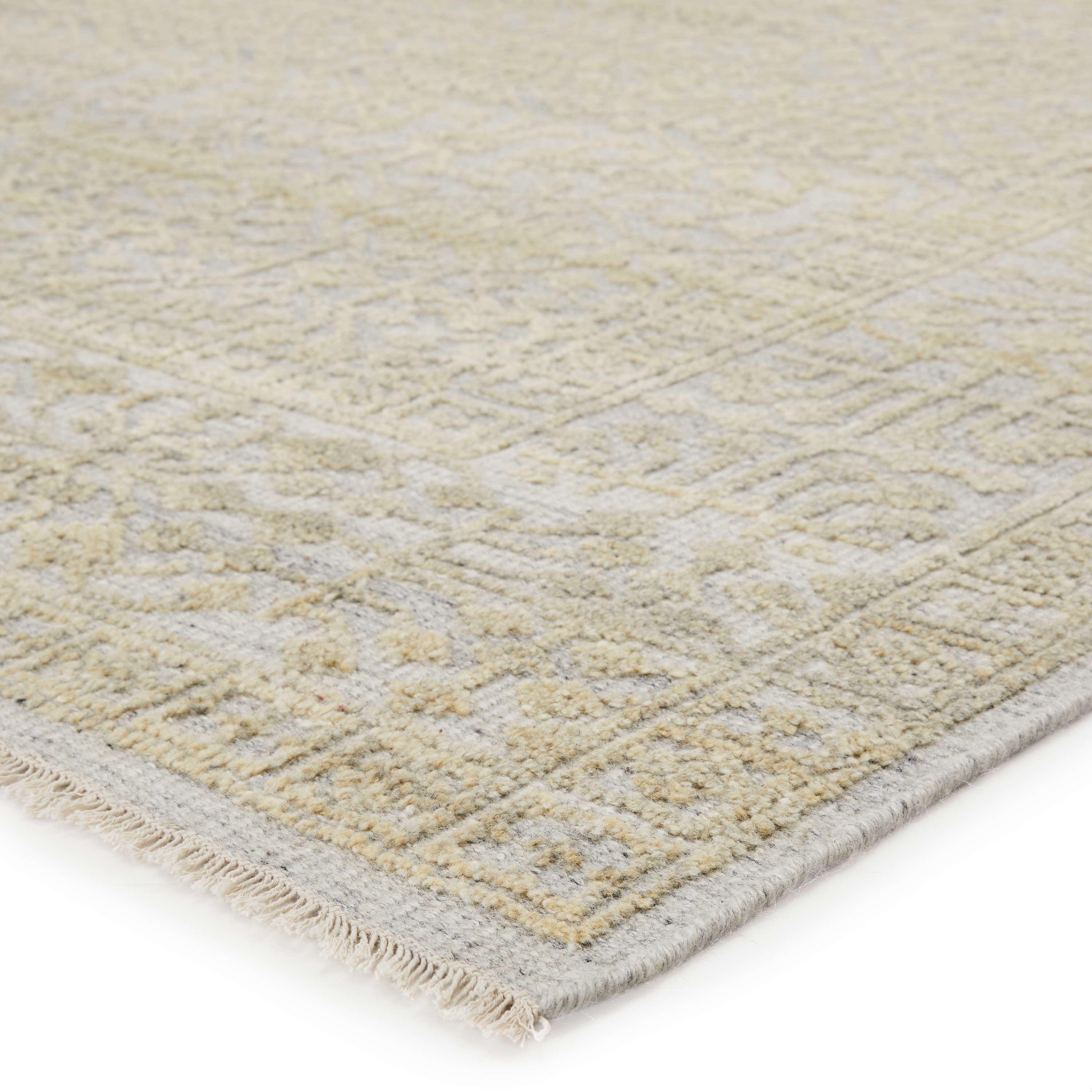 Arinna Hand-Knotted Tribal Beige/ Gray Area Rug (5'X8') - Image 1