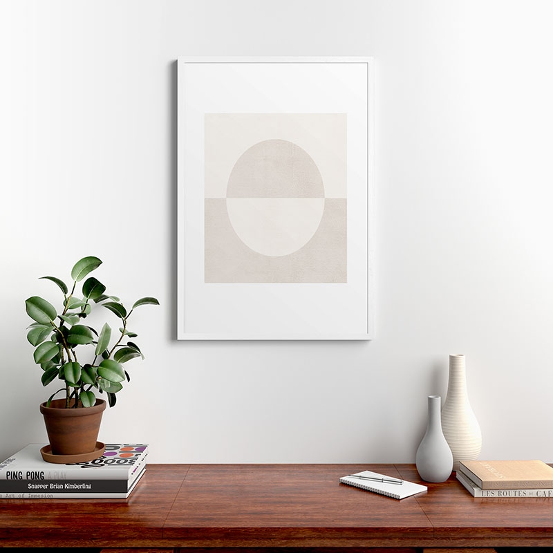 Round by almostmakesperfect - Framed Art Print Modern White 24" x 36" - Image 1