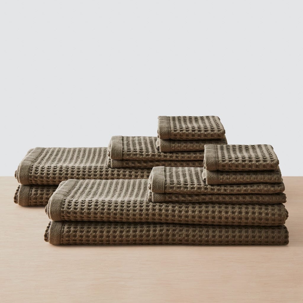 The Citizenry Mara Organic Waffle Bath Sheet Set Set of 6 | Mist - Image 7