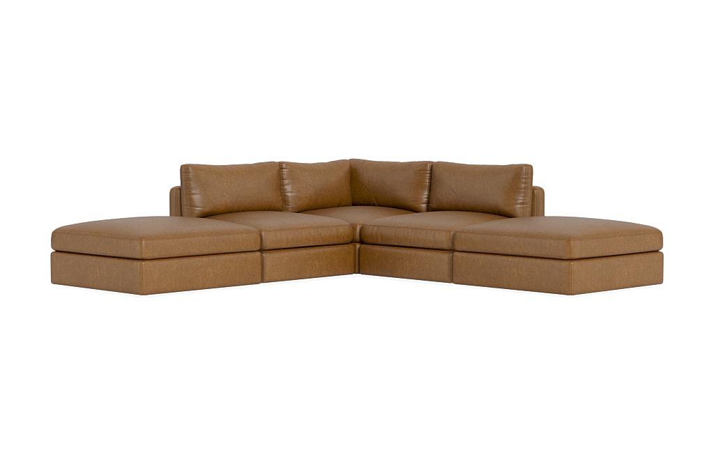 Tatum Leather Modular Corner Sectional with Ottomans - Image 2