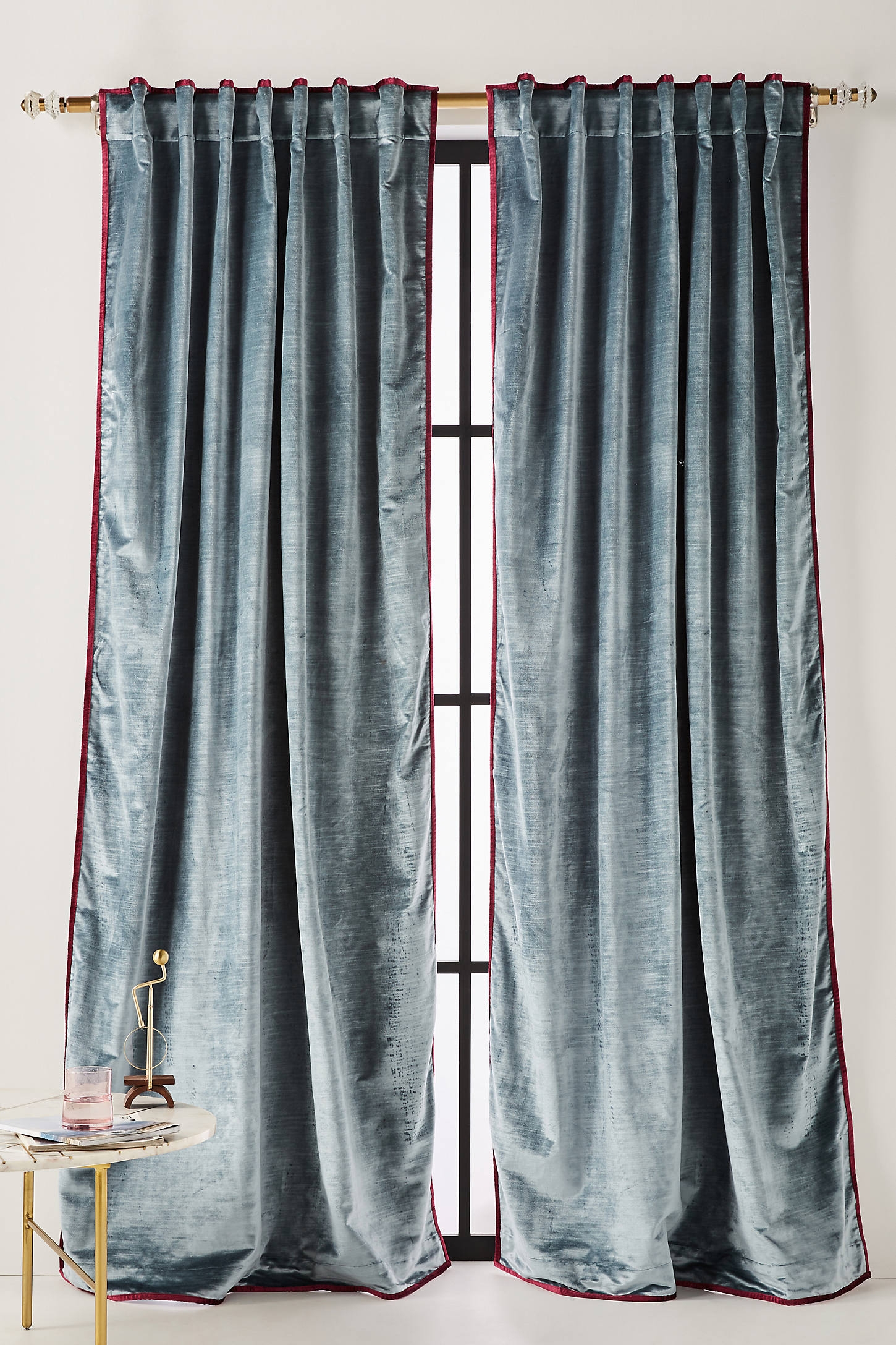 Petra Velvet Curtains, Set of 2 - Image 0