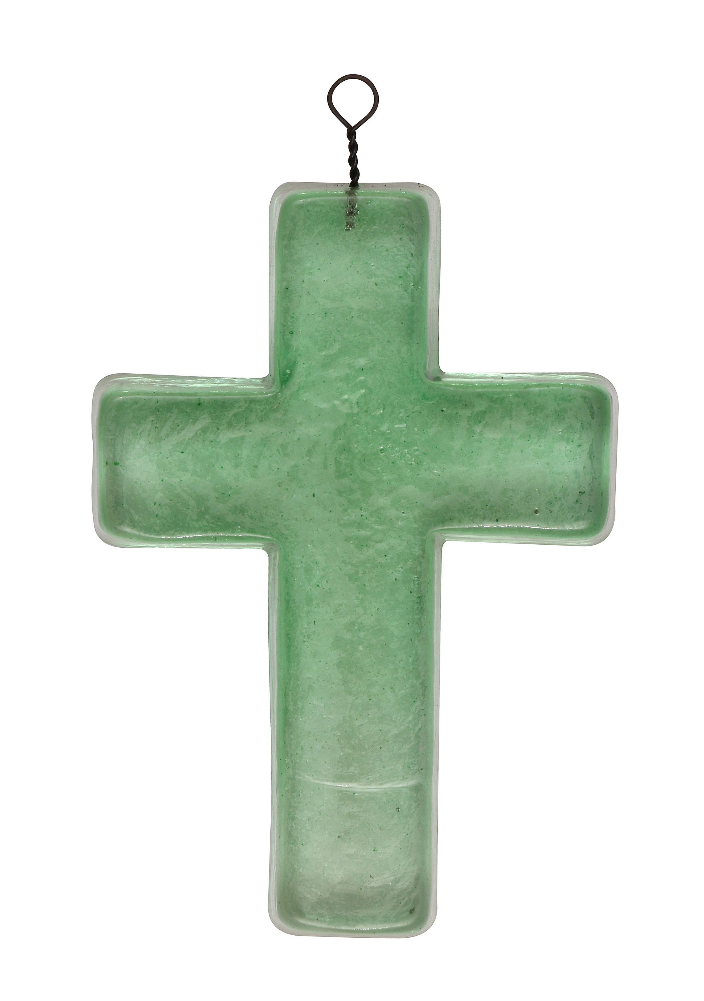 Recycled Glass Hanging Cross - Image 0