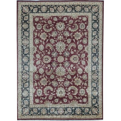 One-of-a-Kind Hand-Knotted Red/Dark Blue/Cream 10'1" x 13'7" Wool Area Rug - Image 0