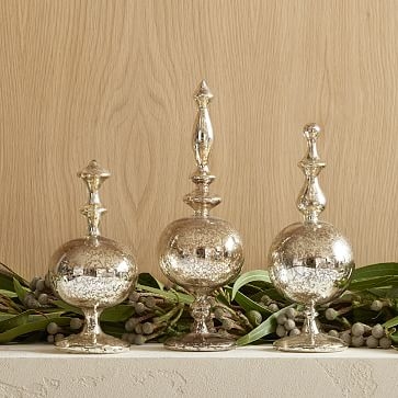 Glass Spire Objects, Gold, Set of 3 - Image 1