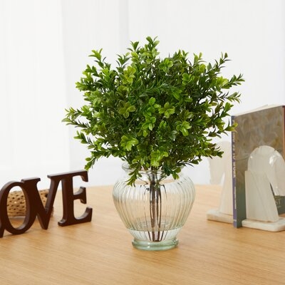 14'' Artificial Boxwood Plant in Planter - Image 0