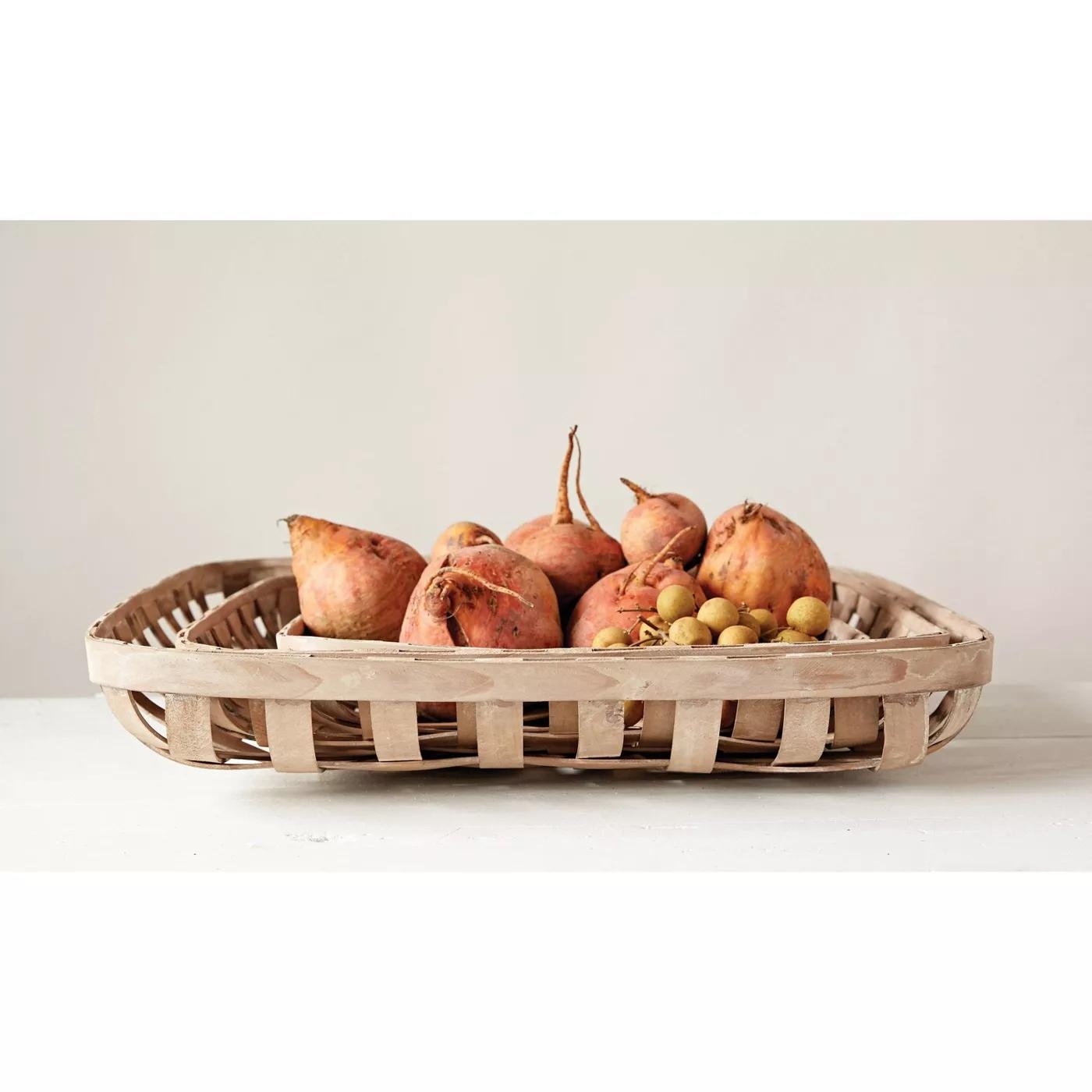 Set of 3 Square Reproduction Tobacco  Baskets - Image 2