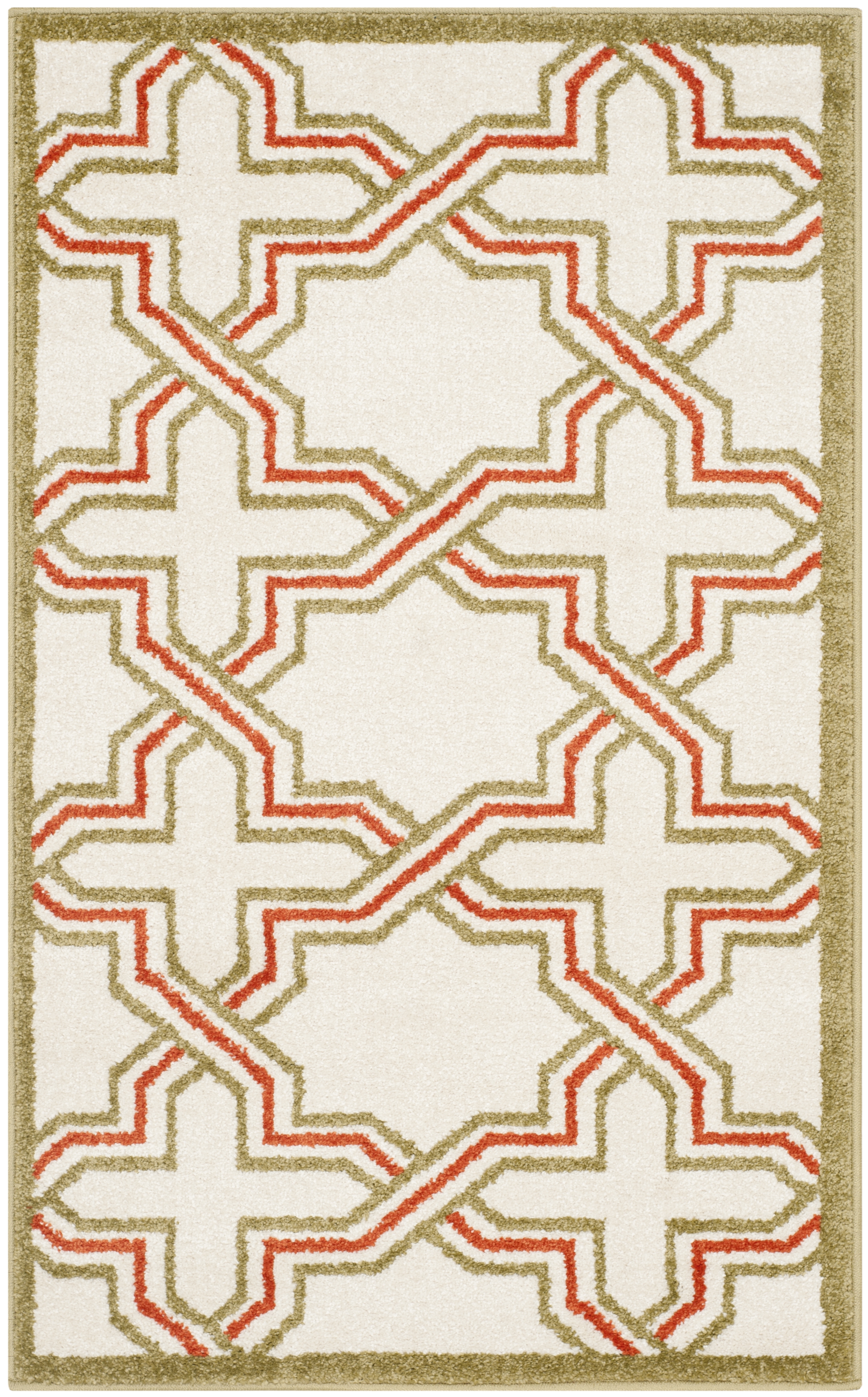 Arlo Home Indoor/Outdoor Woven Area Rug, AMT413A, Ivory/Light Green,  2' 6" X 4' - Image 0