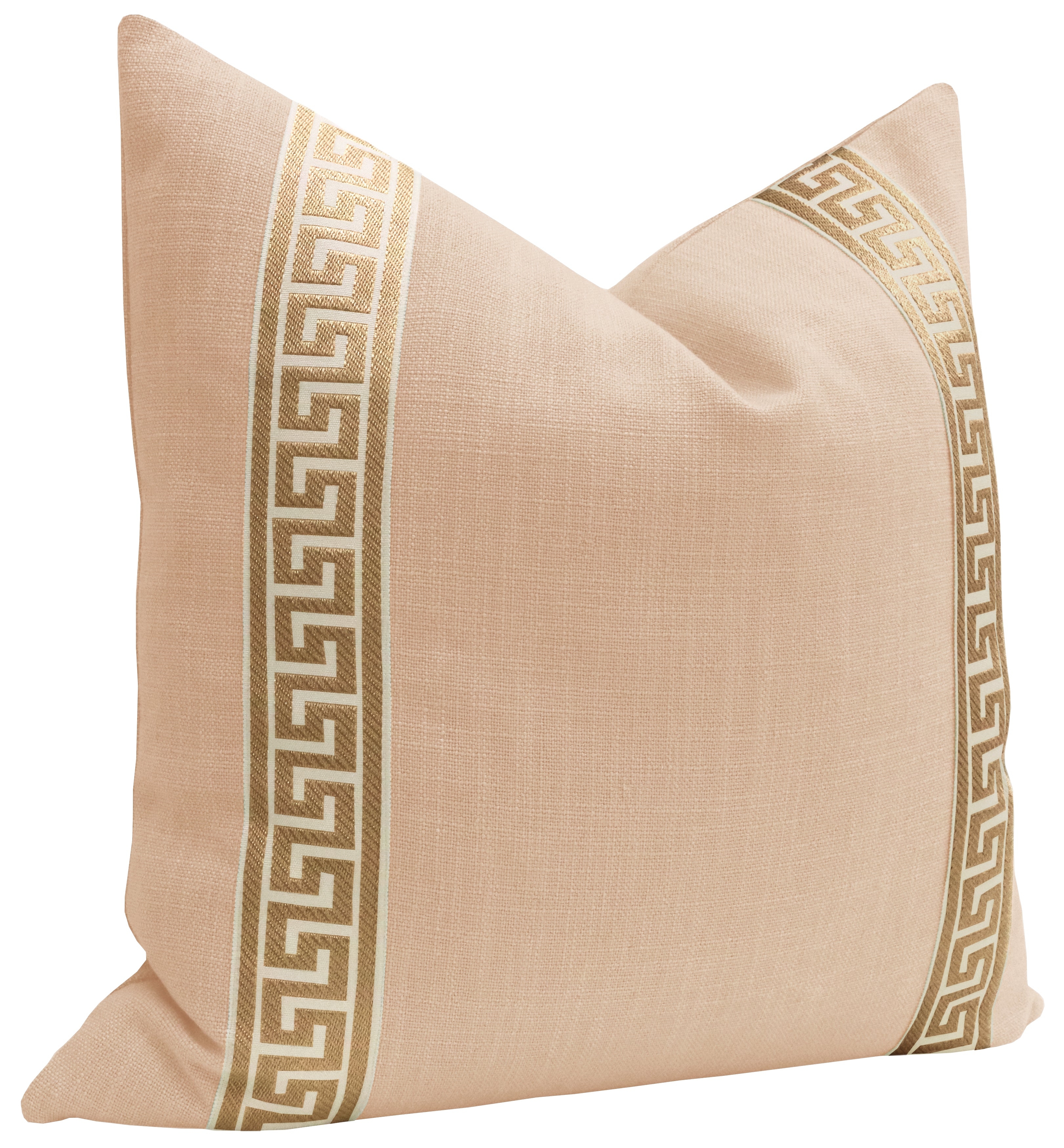 SIGNATURE LINEN // CAMEO + GREEK KEY TRIM // NATURAL - 14" X 36" - Image 1