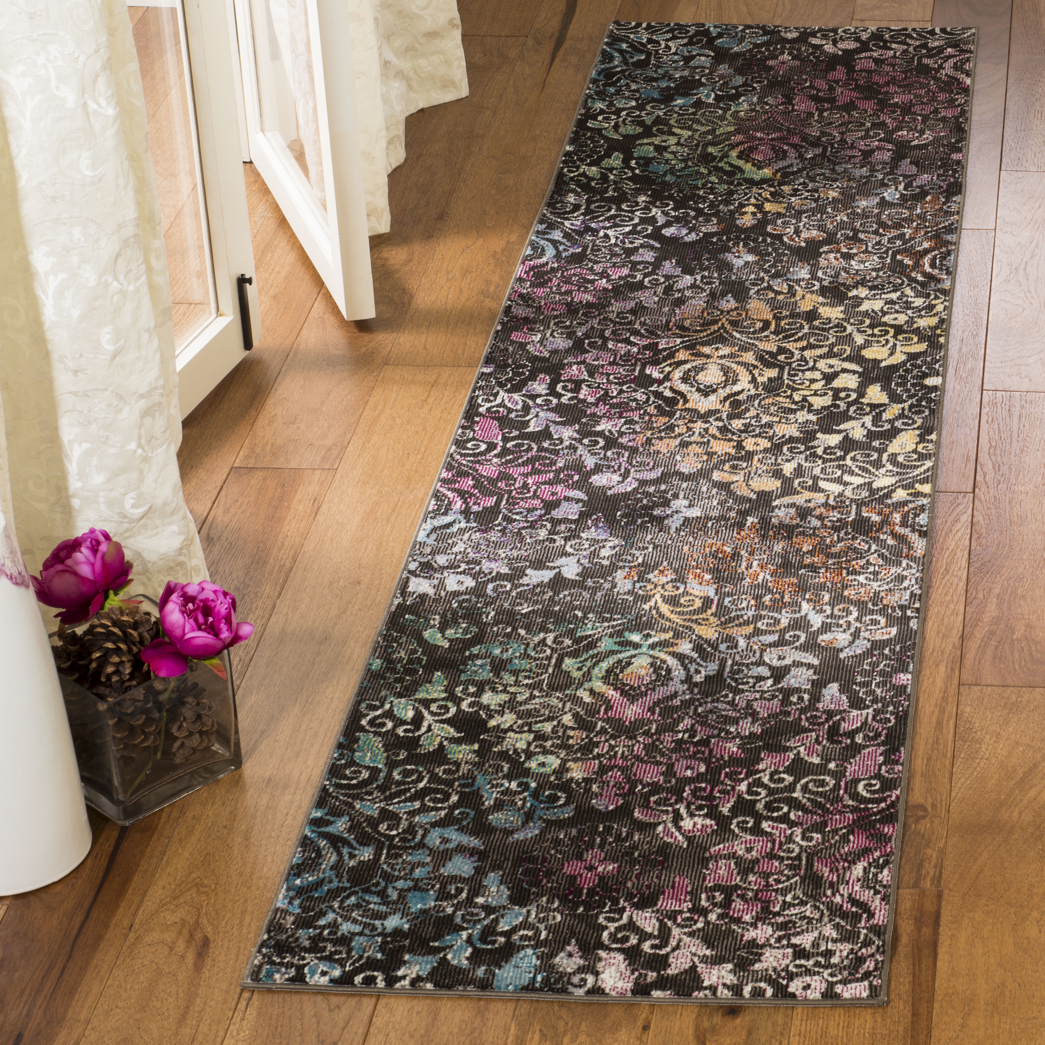 Arlo Home Woven Area Rug, ARA172W, Brown/Multi,  2' X 8' - Image 1